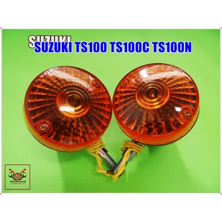 SUZUKI TS100 TS100C TS100N FRONT TURN SIGNAL LH&amp;RH SET (2 PCS.) // ไฟเลี้ยวหน้า (ฝาครอบไฟสีส้ม) ซ้าย-ขวา (2 ดวง)