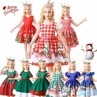 พร้อมส่ง ชุดคริสต์มาส ชุดเอลฟ์ ชุดคริสต์มาสเด็กหญิง Christmas Dress