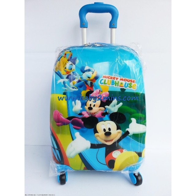 กระเป๋าเดินทาง กระเป๋าล้อลาก ลาย มิคกี้ เม้าส์ (Mickey Mouse) สีฟ้า  มีล้อ 4 ล้อ
