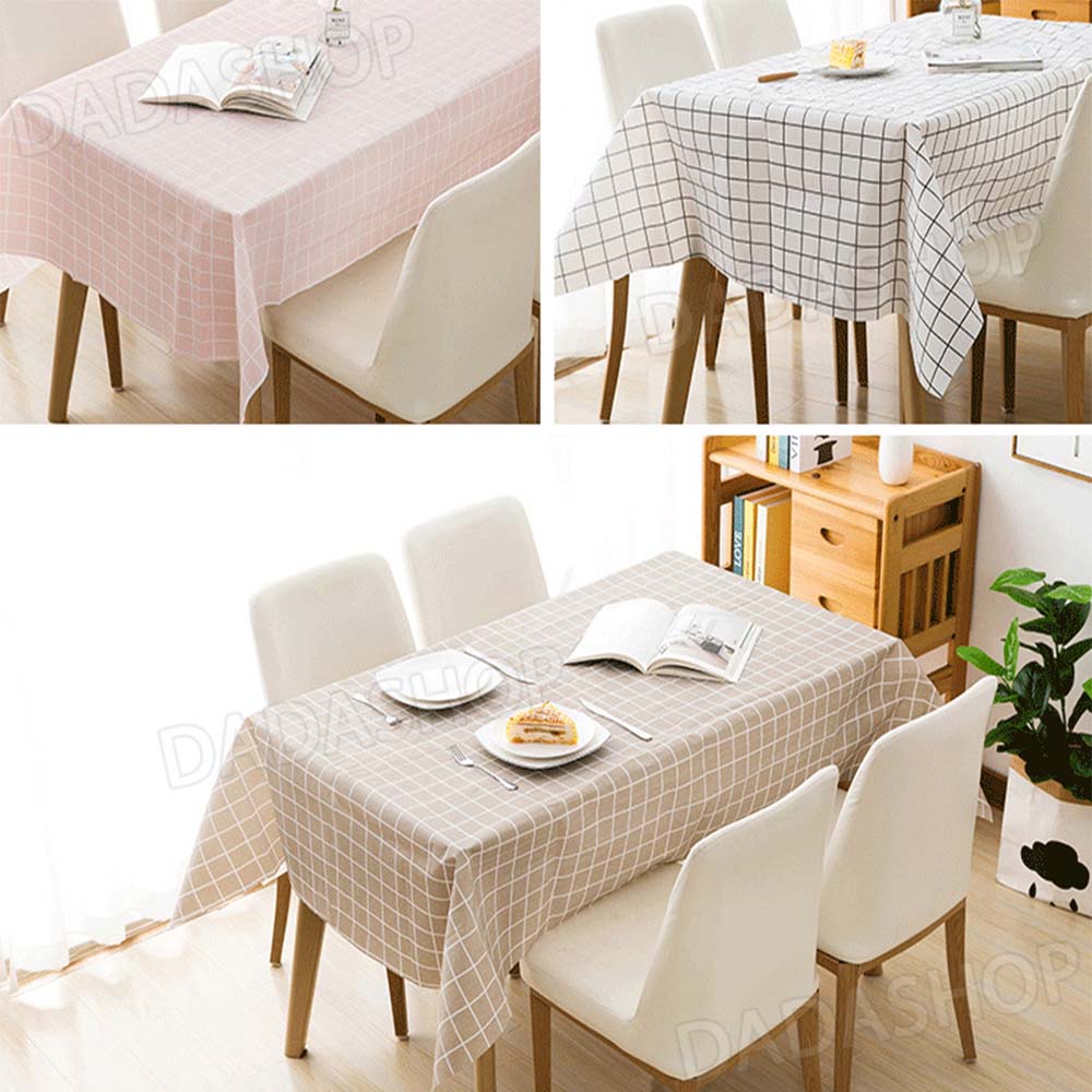 ้ผ้าปูโต๊ะ DF1 ผ้าคลุมโต๊ะอเนกประสงค์ กันเปื้อน กันน้ำ ทำความสะอาดง่าย ผ้าพร็อพถ่ายรูปลายตาราง มี3ขนาด - รูปที่ 3
