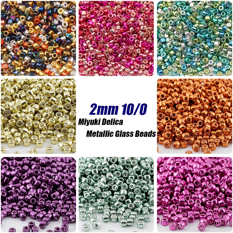 365ชิ้น2มิลลิเมตรญี่ปุ่นสีโลหะมิยูกิ เดลิก้า ลูกปัดแก้ว10/0 ตัวเว้นวรรค ลูกปัดสําหรับเครื่องประดับเย็บปักถักร้อยทํา ทําเอง ศิลปะลูกปัด