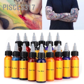 Pisces317 หมึกสักร่างกาย 30 มล. ต่อขวด 16 สี