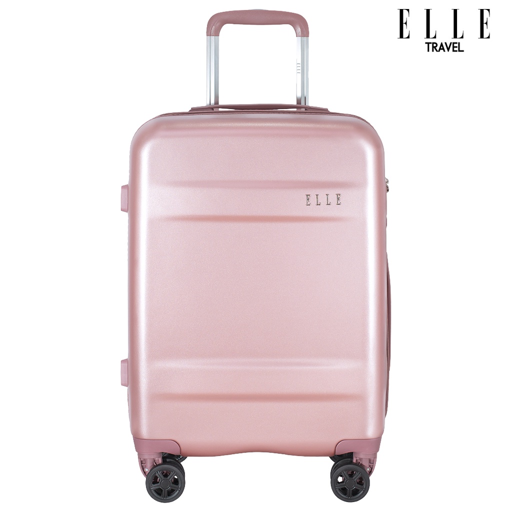 ELLE Travel 24" Luggage Chic Collection. 100% Polycarbonate PC, Aluminum Trolley, 360 wheels Spinner, Double Coil zipper