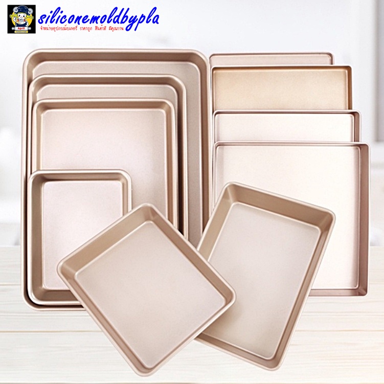 (Chefmade แท้) ถาดอบขนม คุกกี้ สีทอง มี 4 ขนาด