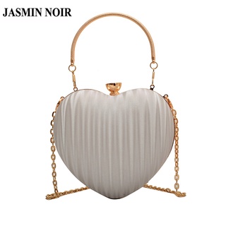 Jasmin NOIR กระเป๋าสะพายข้าง พิมพ์ลายหัวใจ สายโซ่ สําหรับผู้หญิง