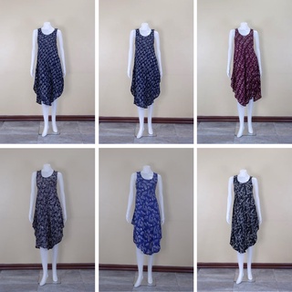 ชุดแซ่กลายบาติกชายโค้งผ้าสปันเรย่อน ชุดร่ม // Modern rayon batic dress - Umbrella dress Comfortable wear