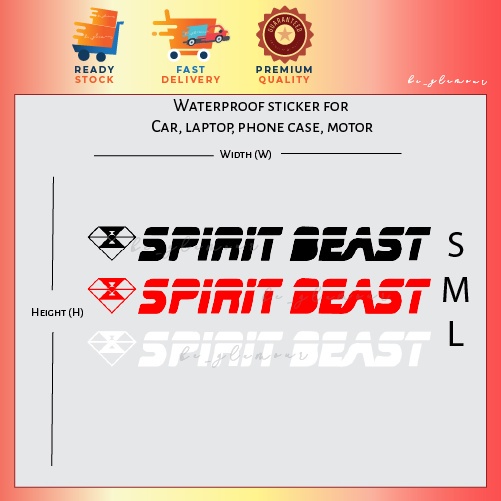 [D2] Spirit Beast Sticker มอเตอร์สะท้อนแสง stiker pantulan motogp motorsport มอเตอร์กันน้ําไวนิล Dec