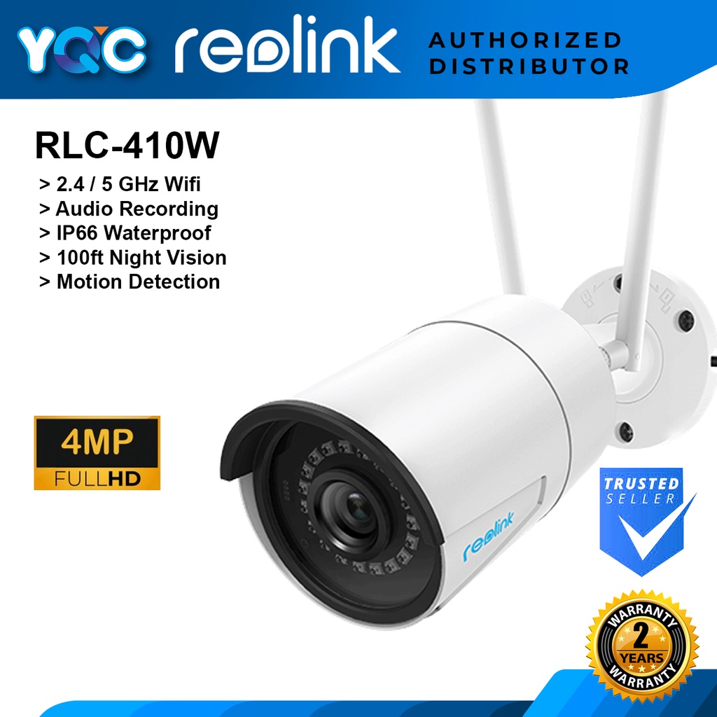 Reolink RLC-410W กล้องรักษาความปลอดภัย 4MP Dual-Band WiFi ไร้สาย IP66