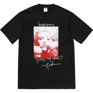 เสื้อยืดแขนสั้น คอกลม พิมพ์ลาย Supreme Madonna สไตล์ฮิปฮอป มีสีดํา สีขาว