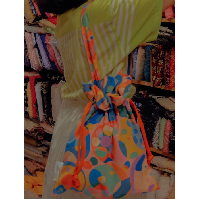 Drawstring Tote bag - Circle Cells