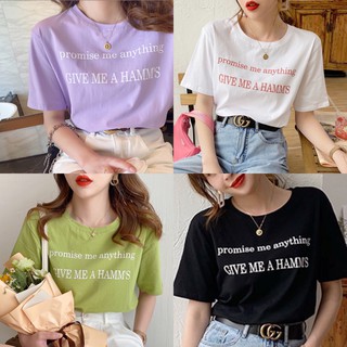 🌈Kollection (พร้อมส่ง) เสื้อยืดผู้หญิง สีพาสเทลน่ารัก ลายตัวหนังสือ หลากสี คอกลอม แขนสั้น แฟชั่นเกาหลี