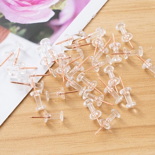 COD50pcs/100pcsหมุดกดหมุดหมุดกระดานกุหลาบทองโปร่งใสวาดภาพกระดุมติดผนังThumbtack Pins push pins board pins