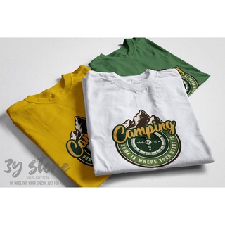 เสื้อยืดโอเวอร์ไซส์เสื้อยืด พิมพ์ลาย Adventure CAMPING Natural Love DISTRO - 3Y STORES-3XL