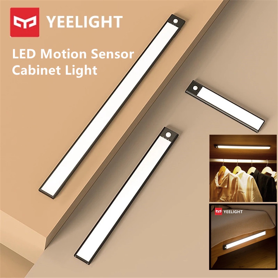 Yeelight LED ภายใต้ตู้ Light Motion Sensor ไร้สาย USB ชาร์จ 20 40 ซม.โคมไฟกลางคืนสําหรับข้างเตียงห้องนอนตู้เสื้อผ้า