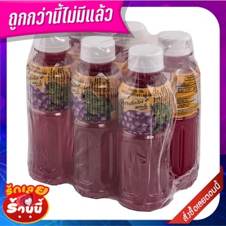 คูลโคโค่ น้ำองุ่น10% ผสมวุ้นมะพร้าว 170 มล. แพ็ค 6 ขวด Kool Koko 10% Grape Juice 170 ml x 6