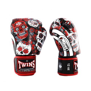 นวมชกมวย ทวินส์ สเปเชี่ยล Twins Special Fancy Boxing Gloves FBGVL3-53 Skull Red-Black Training Gloves Sparring gloves