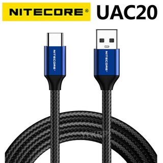 Nitecore Uac20 Type - C สายชาร์จไนล่อน Fast Charging เพื่อความปลอดภัย