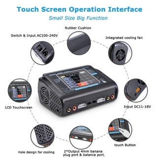 RC ( New ) Htrc T240 Duo Ac 150 W / Dc 240 W Dual Channel 10A อุปกรณ์ชาร์จแบตเตอรี่สําหรับ Lipo Lihv Life Lilon Nicd Nimhb