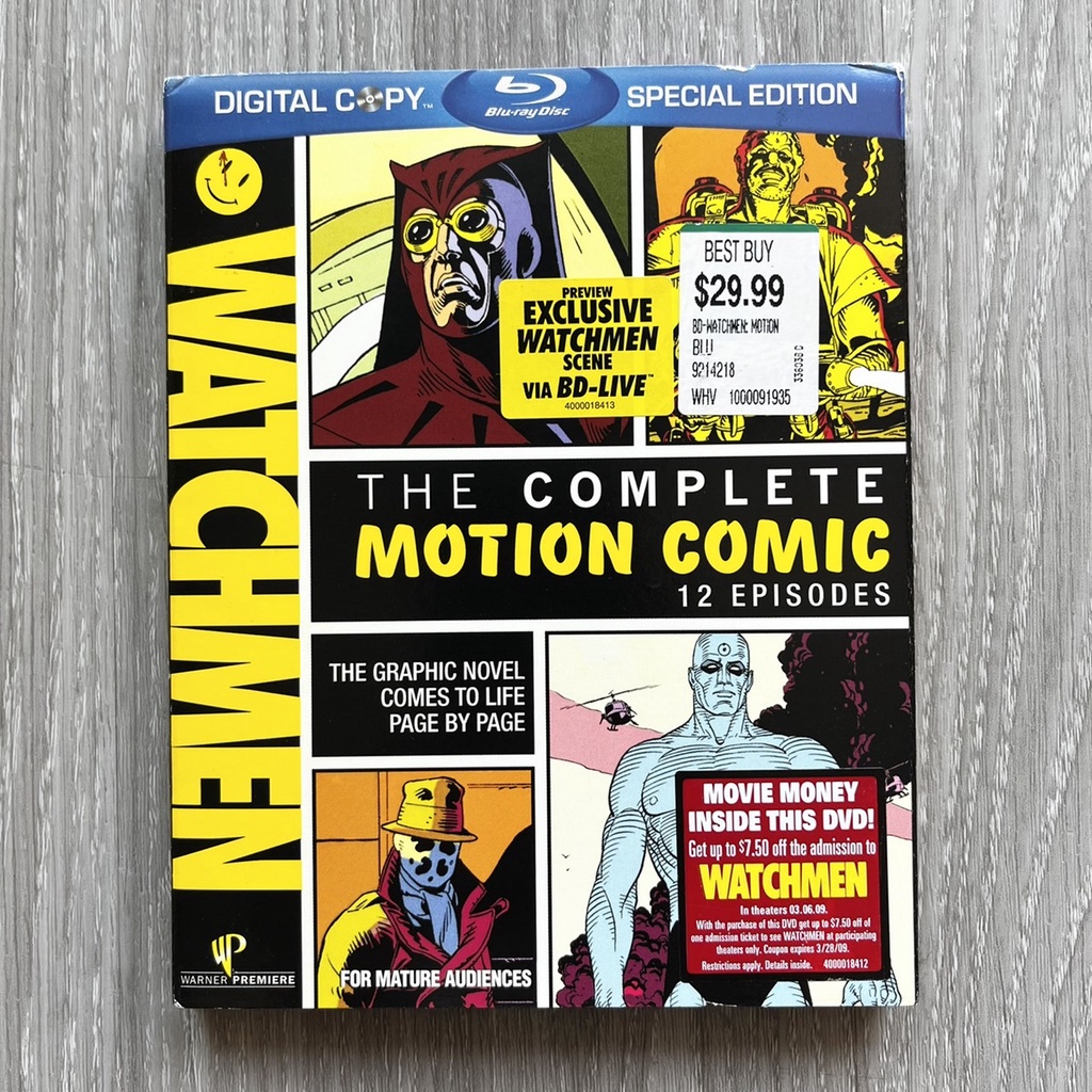 📀แผ่น Blu-ray การ์ตูน Watchmen: The Complete Motion Comic - 12 Episodes(แผ่นแท้ มือ 2 จาก US)