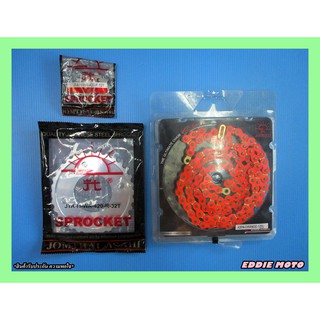 HONDA GROM125 MSX125 FRONT (12T) and REAR (32T) SPROCKET &amp; CHAIN 420N / 120L "ORANGE" SET // โซ่สีส้ม สเตอร์หน้าหลัง