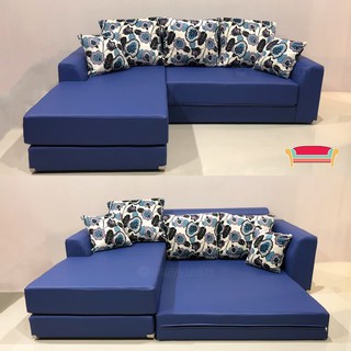 (ผ่อนได้)sofaBed L-shape โซฟาเบดแอลเชพ (สามารถปรับขนาด เลือกสี ผ้า/หนัง ได้)