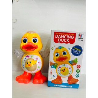 ตุ๊กตาเป็ดใส่ถ่านเดินได้ มีเสียงมีไฟ Dancing Duck