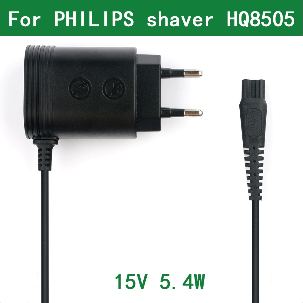 HQ8505 15V 5.4W EU Wall Plug AC Power Adapter Charger สําหรับ Philips เครื่องโกนหนวดไฟฟ้า HQ7340 HQ7