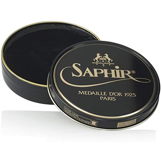Saphir Médaille d'Or Pâte de Luxe แวกซ์ขัดรองเท้า สีดำ ขนาด 50 ml คุณภาพพรีเมียม สูตรเงาที่สุดในโลก