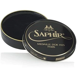 Saphir Médaille d'Or Pâte de Luxe แวกซ์ขัดรองเท้า สีดำ ขนาด 50 ml คุณภาพพรีเมียม สูตรเงาที่สุดในโลก