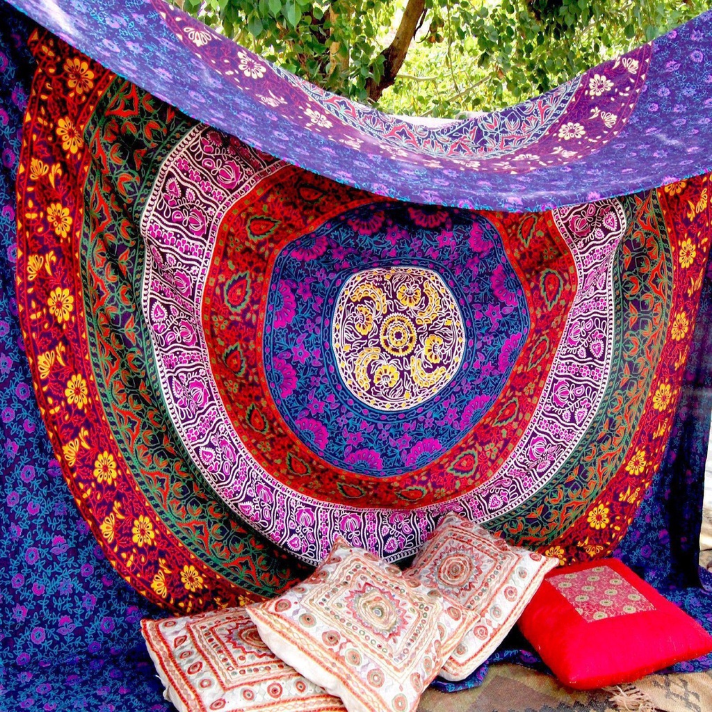 ☒Mandala series psychedelic home tapestry ins พื้นหลังผ้าแขวนผ้า