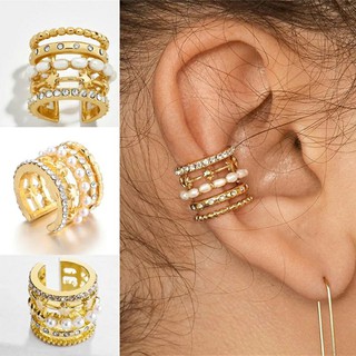 ต่างหูหนีบมุกหรูหรา • Gold Pearl Ear cuff