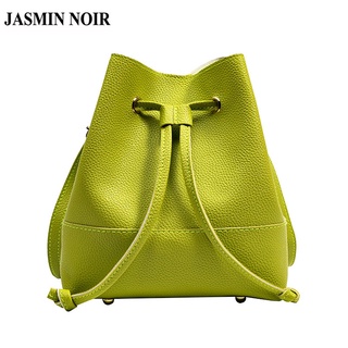 Jasmin NOIR กระเป๋าสะพายไหล่ หนัง PU ทรงบักเก็ต แฟชั่นเรียบง่าย สําหรับสตรี