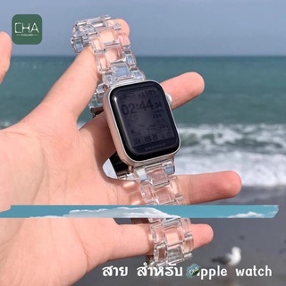 สายสีใส สาย นาฬิกา Watch 7/6/5/4/3/2/1/SE  strap สาย HW22plus HW37 HW12 สาย iwatch 38/40/41/42/44/45มม