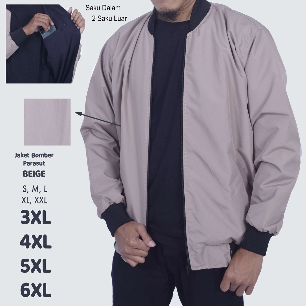 ชายร่มชูชีพรถจักรยานยนต์ Bomber Jacket จัมโบ้ขนาดใหญ่ SML XL XXL 3XL 4XL 5XL 6XL Parasite ราคา ถูกที่สุด ดีลบีเคเค แกลเลอรีภาพที่ 3