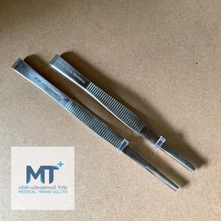 ปากคีบ คีม คีบ Forceps สแตนเลส ปากตรง ขนาด 13,15 cm