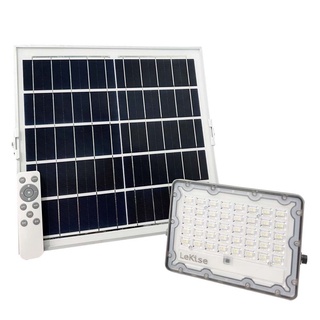 LED Solar Flood Light 50w วัตต์ โคมสปอตไลท์ โซล่าเซล Lekise โคมไฟฟลัดไลท์พลังงานแสงอาทิตย์แอวอีดี