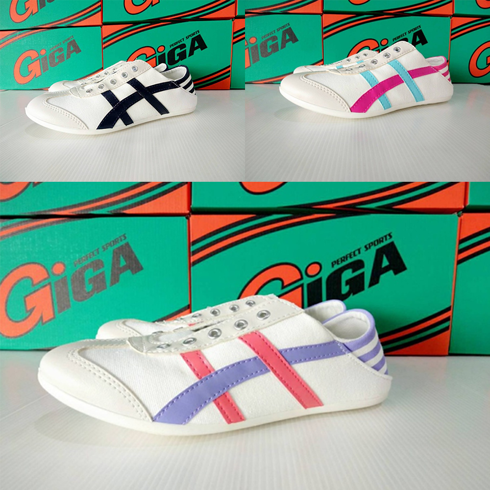 GIGA GA14 รองเท้าผ้าใบ เหยียบส้น รองเท้าผ้าใบแบบไร้สาย ผู้หญิง ไซส์ 36-41 กรม ชมพู ม่วง