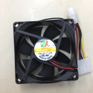 พัดลมเคส 12V 2W ขนาด กว้าง 8cm ยาวม8cm