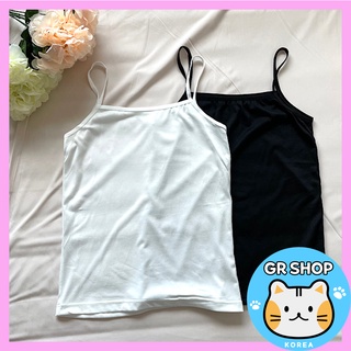 [Korean Seller] เสื้อครอปท็อป แขนกุด สไตล์เกาหลี สําหรับผู้หญิง