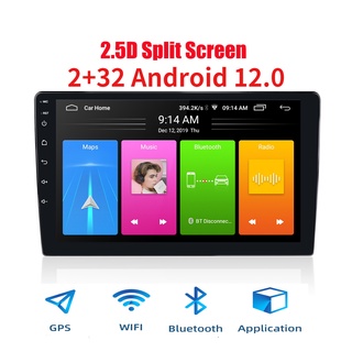 2 din Android 2.5D วิทยุรถยนต์ Android 12.0 เครื่องเล่นวิทยุ GPS NAVIGATION WIFI บลูทูธ เครื่องเล่น MP5 หน้าจอแยก 2 + 32