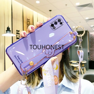 เคส Samsung Galaxy S20 Plus เคส Samsung S21 Plus เคส Samsung S20 FE เคส Samsung S21 FE Case Samsung S20 Ultra Case Samsung S21 Ultra Case Samsung S10 Lite A91 M80S Cute TPU 6D Wrist Strap With Rope Soft Phone Cassing Cover Case สายรัดข้อมือ พร้อมเชือก