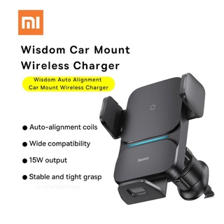 Baseus Car Mount Wireless Charger ที่วางโทรศัพท์ QI 15W Fast Charging ที่ชาร์จไร้สายในรถ แท่นชาร์จไร้สายในรถ หัวชาร์จในร