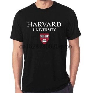 แฟชั่นคลาสสิกเสื้อยืดแขนสั้น พิมพ์ลายโลโก้ Harvard University สำหรับผู้ชาย ขนาด: S-4XL