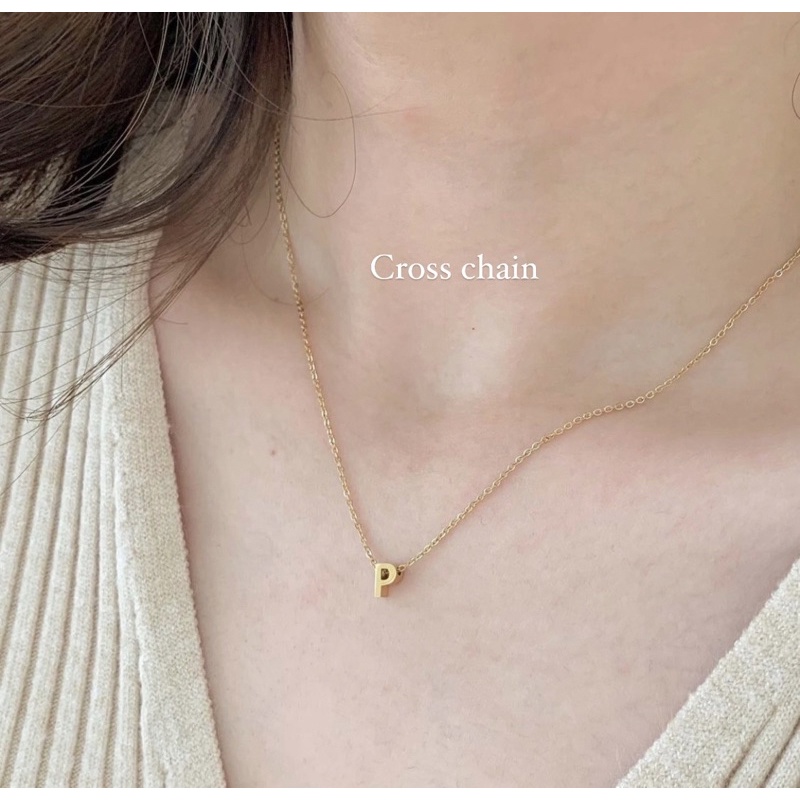 (ตัว U-Z) *กรุณาระบุลายสร้อยที่ต้องการในช่อง หมายเหตุ เท่านั้น*A.piece ตัวพิมพ์ใหญ่ [ stainless steel] Personal Necklace