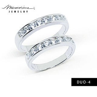 Memorine Jewelry แหวนคู่รักเงินแท้ 925 ฝังเพชรสวิส (CZ) : DUO-4