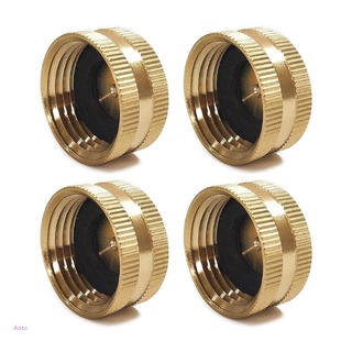 Aoto ฝาปิดท่อน้ํา ทองเหลือง 3/4 นิ้ว พร้อมแหวนรอง สําหรับก๊อกน้ํา 4 ชิ้น