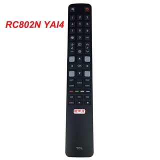 รีโมตคอนโทรล RC802N YAI1 RC802N YAI4 สําหรับสมาร์ททีวี TCL 49C2US 65C2US 75C2US 43P20US 50P20US 55P20US 60P20US 65P20US