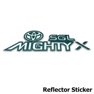 สติ๊กเกอร์ Sticker MIGHTY X SGL สะท้อนแสง Silver Black สีเทา - ดำ ซ้าย - ขวา