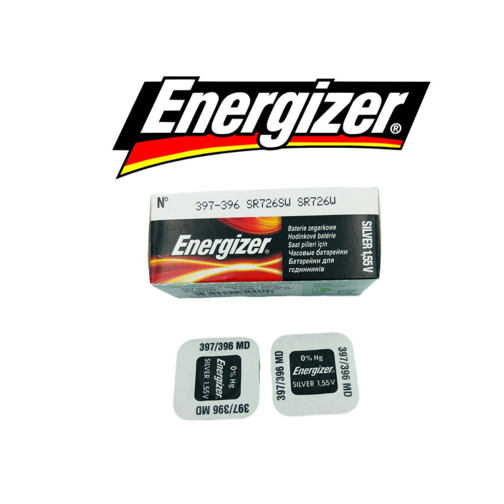 ถ่านนาฬิกา Energizer 397/396 MD / SR726SW /SR726W 0% Hg(1.55V) แพ็คกิ้งเม็ดเดี่ยว ของเเท้ Watch Batt