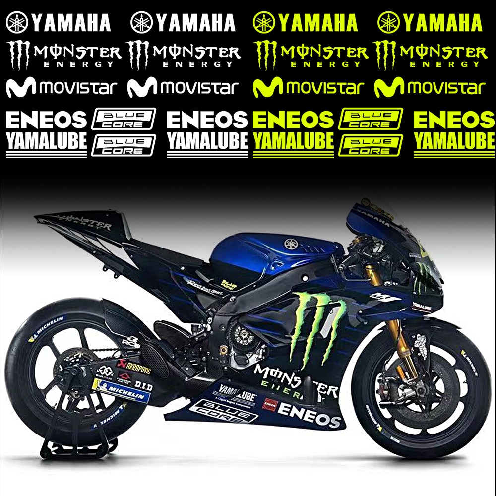 สติกเกอร์สะท้อนแสง สีเงิน สีเขียวสะท้อนแสง สําหรับ YAMAHA ENEOS Yamube MOVISTR SS110 Y100 SS2 Y80 Y1